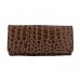 Wallet - 12 pcs Shinny Croc Embossed w/ Twisted Closure Pocket - Mocha - WL-AL240MOC