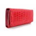 Wallet - 12 pcs Shinny Croc Embossed w/ Twisted Closure Pocket - Red - WL-AL240RD