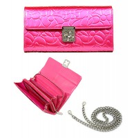 Wallet - 12 pcs Genuine Leather w/ Floral Embossed - Pink - WL-C1020PK