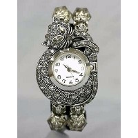 Watch – 12 PCS Bracelet Watches - Rhinestone Kitty - Smoke Black - WT-KH01407BK