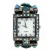 Watch – 12 PCS Bracelet Watches - Rhinestones w/ Multi Beaded Stretchable Bracelet - Blue - WT-KH11495BL