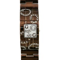 Watch – 12 PCS Lady Watches - Metal Wide Band w/ Rhinestone Letter - Brown - WT-L80021BN