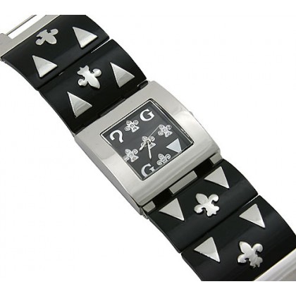 Watch – 12 PCS Lady Watches - Fleur De Lis Patched Metal Band - Black - WT-L80139BK