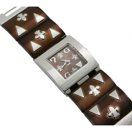 Watch – 12 PCS Lady Watches - Fleur De Lis Patched Metal Band - Brown - WT-L80139BN