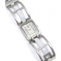 Watch – 12 PCS Lady Watches - Chrome Square Link Band- White - WT-L80639WT