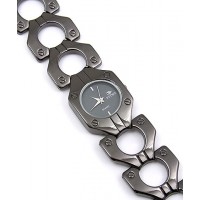 Watch – 12 PCS Lady Watches - Hexagon Metal Link Band- GUN - WT-L80651GUN