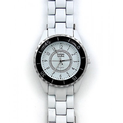 Watch – 12 PCS Lady Watches - Metal Band - White - WT-PG1212WT