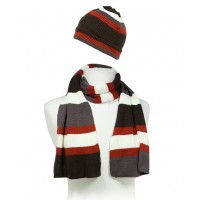 Hat & Scarf Set – 12-set Knitted Stripes Set – HTSF-TO102-1