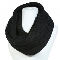 Scarf – 12 PCS Infinity Cable Knitted Scarf - Black – SF-0118S-BK