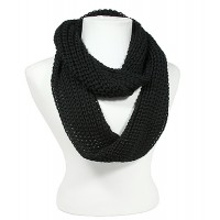 Scarf - 12 PCS Infinity Knitted Scarf - Black - SF-S1295A-BK