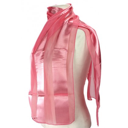 Scarf - 12 PCS Satin Solid - Stripes - Pink – SF-AO001PK