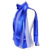 Scarf - 12 PCS Satin Solid - Stripes - Royal Blue – SF-AO001RBL