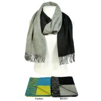 Scarf - 12 PCS Two-Tone Cashmere & Wool Scarf - SF-LWR01