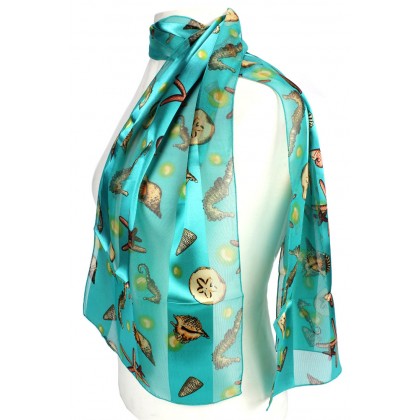 Scarf - 12 PCS Silk Feel Touch - Sea Life - SF-ON1562TL