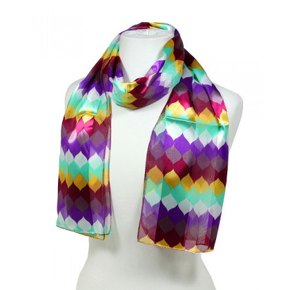 Scarf - 12pcs Geometry Print Scarves - SF-SSPO30624VLAO