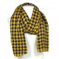 Scarf - 12 PCS Houndstooth Print - Yellow - SF-TSF51489YL