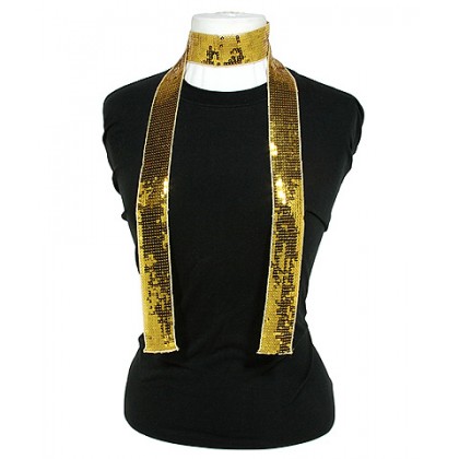 Scarf - Square Sequined Scarf - Gold - SF-SFS109102