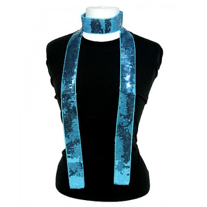 Scarf - Square Sequined Scarf - Blue - SF-SFS109103