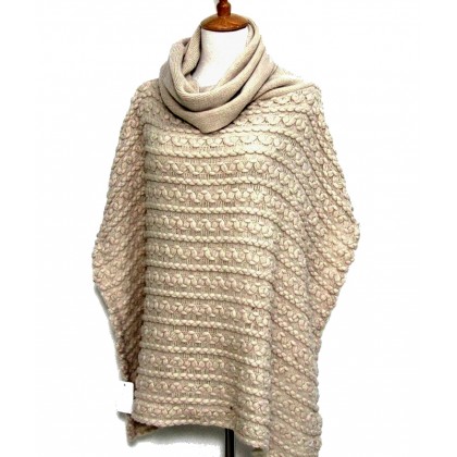 Shawl – Ribbed Knitted w/ Sided Buttons - SF-CG193