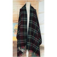 Shawl /Wrap - 12 PCS Plaid And Wish Bone Prints - Green Color - SF-RUM07GN