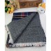 Shawl /Wrap - 12 PCS Plaid And Wish Bone Prints - Navy Color - SF-RUM07NV